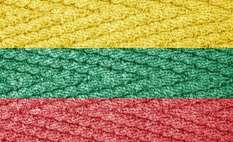 Flag on the knitted surface photo