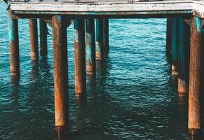 Old and rusty deck at the sea photo