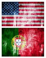 dos banderas de madera texturizado relaciones foto