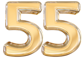 guld 3d siffra 55 png