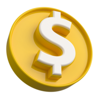 Symbol dollar Icon 3d render png