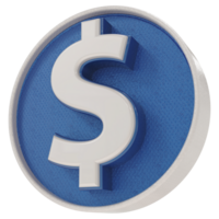 symbol dollar ikon 3d framställa png