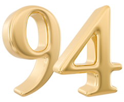 Gold 3d Nummer 94 png