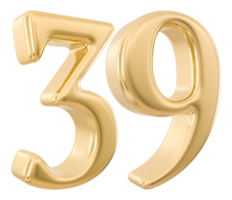 Gold 3d Nummer 39 png