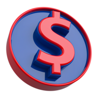 Symbol dollar Icon 3d render png