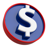 symbole dollar icône 3d rendre png