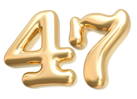 Gold 3d Nummer 47 png