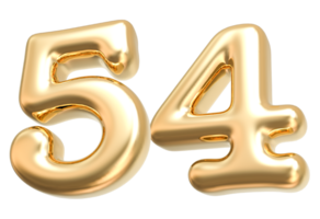 Gold 3d Nummer 54 png