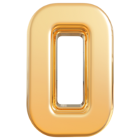 Gold 3d Nummer 0 png