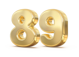 Gold 3d Nummer 89 png