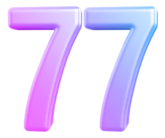 3d number 77 gradient png