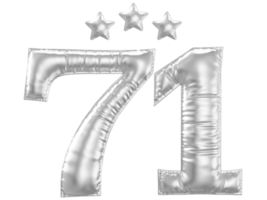 71 Anniversary number silver balloon png