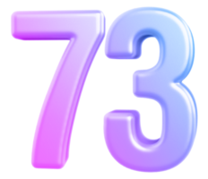 3d number 73 gradient png