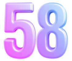 3d Nummer 58 Gradient png