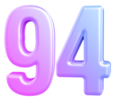 3d number 94 gradient png