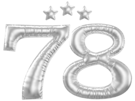 78 Anniversary number silver balloon png