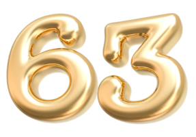 oro 3d numero 63 png