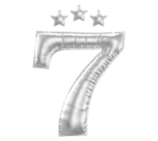 7 Anniversary number silver balloon png