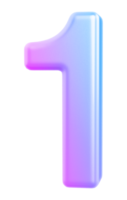 3d number 1 gradient png