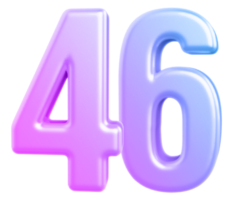 3d número 46 degradado png