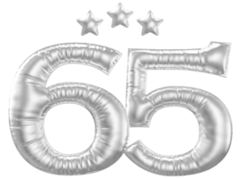 65 Anniversary number silver balloon png