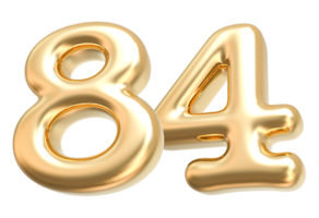 Gold 3d Nummer 84 png