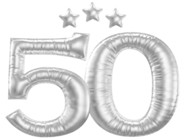 50 Anniversary number silver balloon png