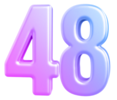 3d número 48 degradado png