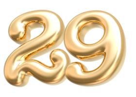 Gold 3d Nummer 29 png