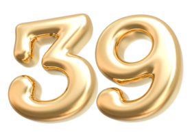 Gold 3d Nummer 39 png