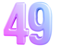 3d number 49 gradient png