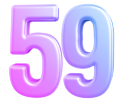 3d number 59 gradient png