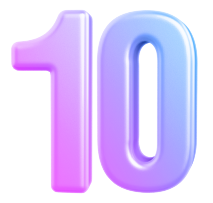Number 10 PNGs for Free Download