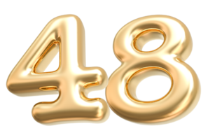 Gold 3d Nummer 48 png