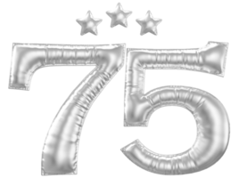 75 Anniversary number silver balloon png