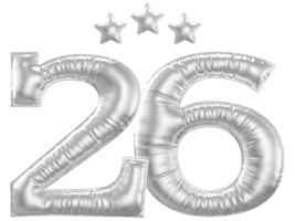 26 Anniversary number silver balloon png