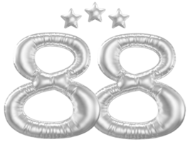 88 anniversaire nombre argent ballon png