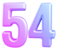 3d Nummer 54 Gradient png