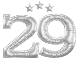 29 Anniversary number silver balloon png