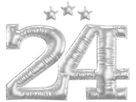 24 Anniversary number silver balloon png