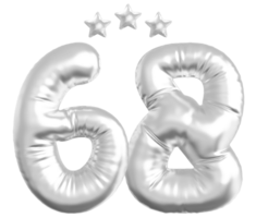 68 årsdag siffra silver- ballong png