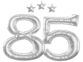 85 Anniversary number silver balloon png
