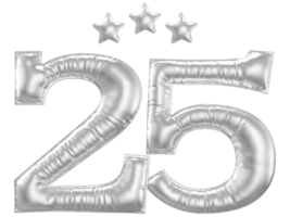 25 anniversaire nombre argent ballon png