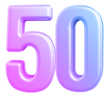 3d siffra 50 lutning png