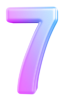 3d number 7 gradient png