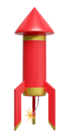 3d Feuerwerk Rakete zum festlich Chinesisch Neu Jahr Urlaub. 3d machen Illustration png