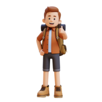 3D Traveller Character Giving Thumbs Up Pose png