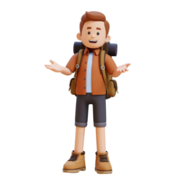 3D Traveller Character Communication Pose png
