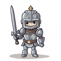 AI generated knight man, game character cartoon png