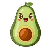 ai gegenereerd schattig avocado tekenfilm mascotte karakter png